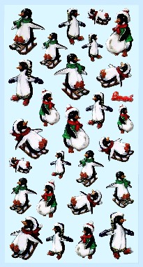 Softy Stickers bunt, Lustige Pinguine